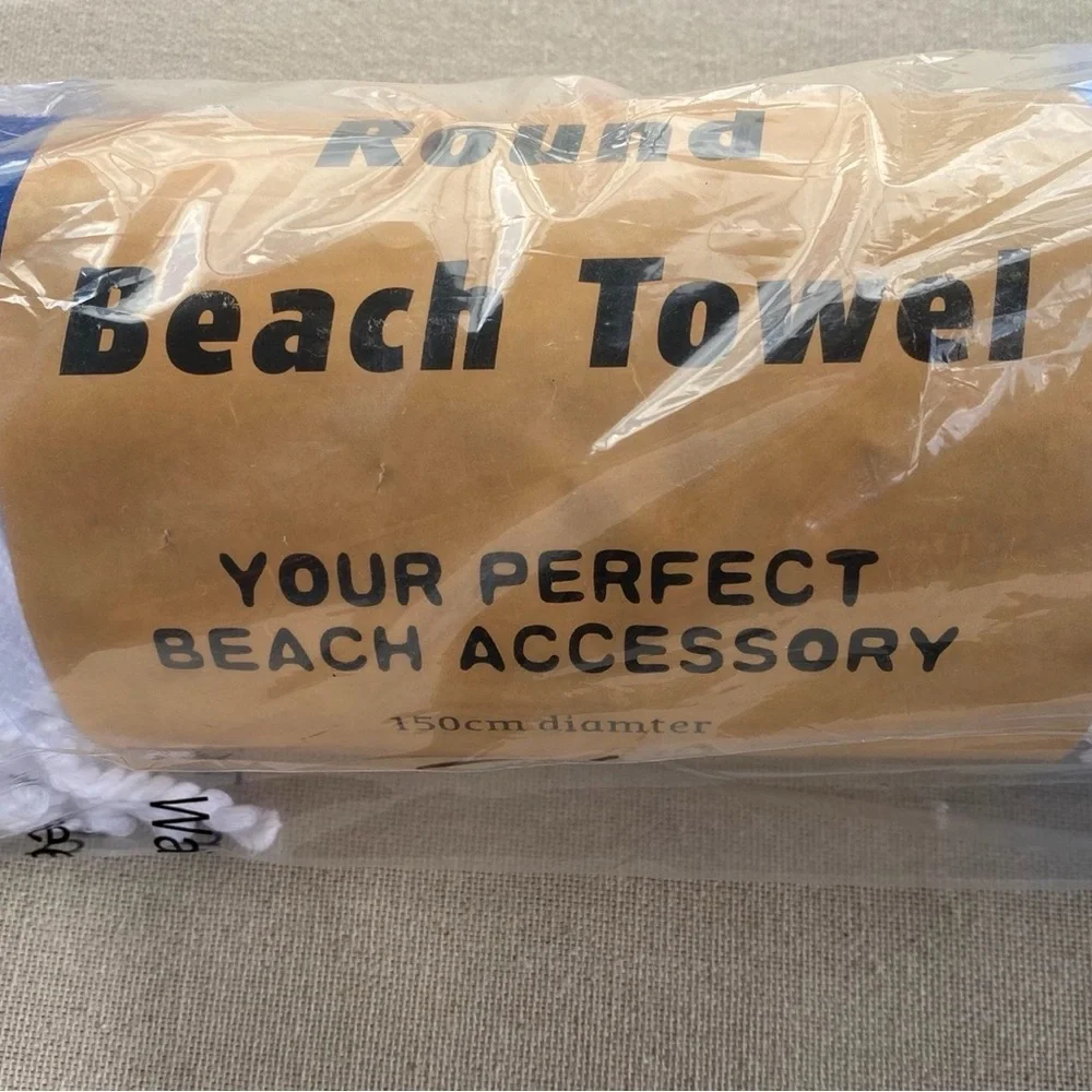 Boho Tropical Fringe Edges Beach Towel NIP